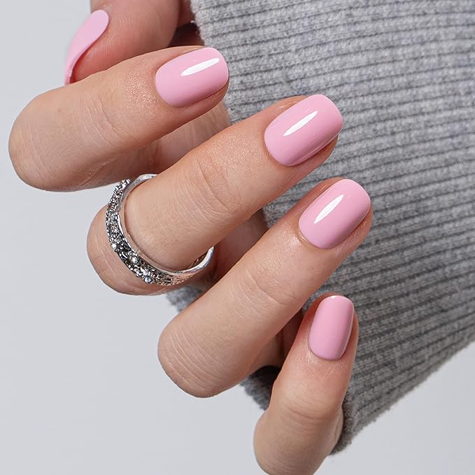 CurvLife Press On Nails – 30Pcs Soft Gel Fake Nails, Reusable Glue On Nail Kit with Adhesive Tabs, Natural Fit & Salon-Quality for Women & Girls (Candy Blush)