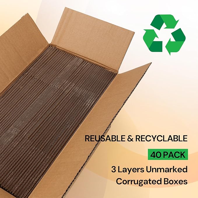 ZBEIVAN Shipping Boxes Mailers 9x4x3 inches Corrugated Cardboard Small Packing Kraft Moving Mailing Box, Pack of 40