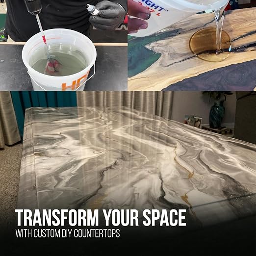 Stone Coat Countertops Epoxy Resin Kit for Countertops, Bar Tops, 1/2 Gal | UV, Scratch & Heat Resistant, Food Safe for Kitchen Countertop, Tabletop, Shower Walls, Bar Top, & Art Craft Projects