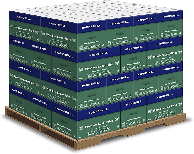 Hammermill Paper, Premium Laser Print Paper, 8.5 x 11 Paper, Letter Size, 28lb Paper, 98 Bright, 1 Pallet / 32 Cartons (125534C) LOADING DOCK DELIVERY