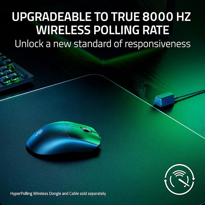 Razer Viper V3 HyperSpeed Wireless Esports Gaming Mouse: 82g Lightweight - Up to 280 Hr Battery - 30K DPI Optical Sensor - Gen-2 Mechanical Switches - 8 Programmable Controls - Classic Black