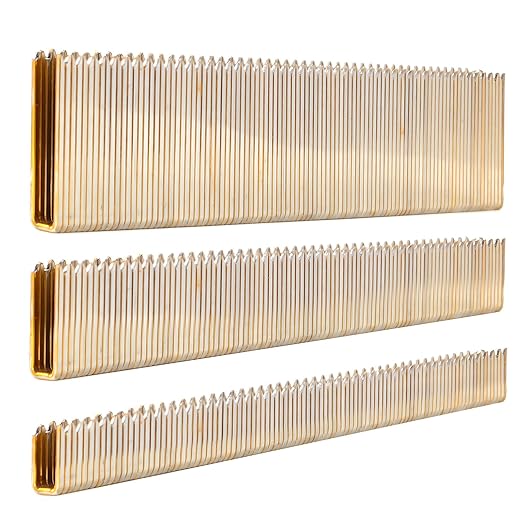 1200-Count 18 Gauge 1/4 Inch Narrow Crown Staples (1/2"+3/4"+1"), 400 per Size, Heavy Duty Beveled Chiseled Pointed Galvanized, Assorted Size Project Pack, for Pneumatic, Electric Stapler