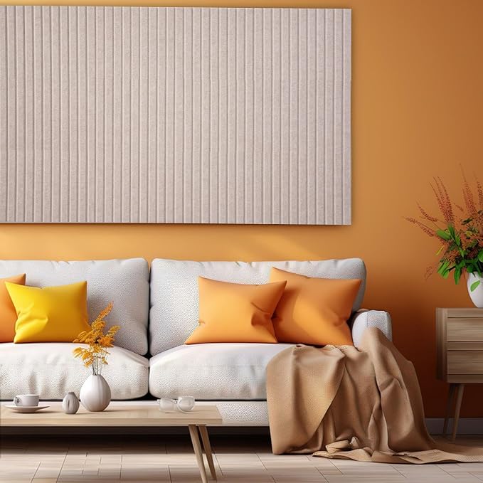YOUDEFUL 47" x 35" Large Felt Bulletin Board, Camel Brown | 12 Pcs Self-Adhesive Cork Board Alternative, Pin Boards for Wall Decor, Home, Office, Classroom,Dorm