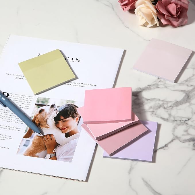 Mr. Pen- Sticky Notes, 3"x3", 12 Pads, 600 Sheets, Blooming Reverie | Sticky Notes Bulk, Self-Stick Note Pads, Perfect for Office, School, Home, Study & Organization