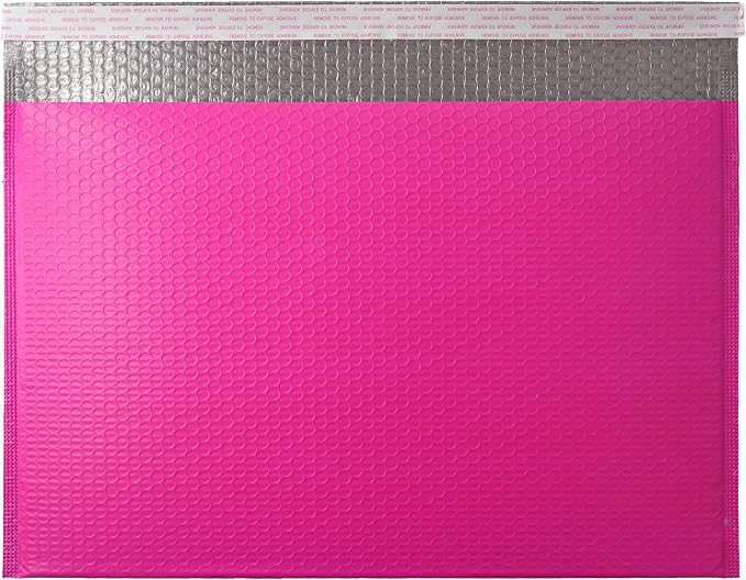 Hot Pink Poly Bubble Mailers 16 x 11 + 2 Inch,40 Per Box | Padded Envelopes, Shipping Envelopes