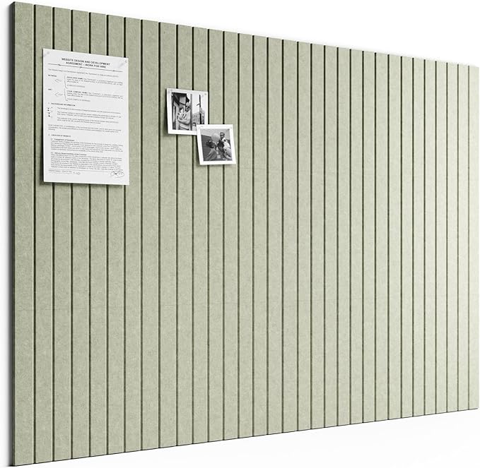 Bumusty 48"x 36" Large Felt Bulletin Board Tiles, Sage | 12-Pack Cork Board Alternative, Wall Decor, 30 Pushpins, 60 Adhesive Tabs, Vision Board, Office, Classroom, Home, Dorm
