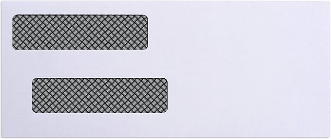 500 Self Seal QuickBooks Double Window Security Check Envelopes - for Business Laser Checks, Ultra Security Tinted, Self Adhesive Peel & Seal White, Size 3 5/8 x 8 11/16-24lb NOT for INVOICES (26865)