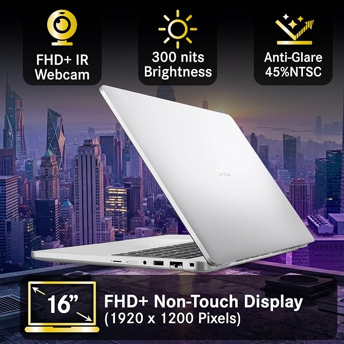 Dell Pro 16 Plus PB16250 (Replaces Latitude 5550) AI Business Notebook 16" FHD+ Intel Core Ultra 7-265U, 32GB DDR5 RAM, 1TB SSD, Wi-Fi 6E, Backlit Keyboard, HD Webcam, RJ-45, W11Pro - Silver