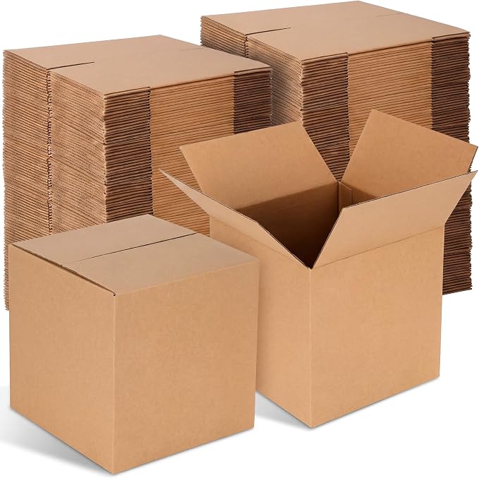 Yeaqee 72 Pcs Shipping Boxes Corrugated Cardboard Small Shipping Boxes for Packaging Mailing Packing Moving Small Business Storage Crafts Gifts (4 x 4 x 4 Inch,Kraft Color)