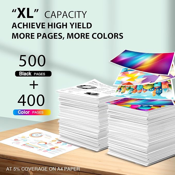 Paeolos 923 Ink Cartridges Replaced for HP 923 Ink Cartridges Combo Pack | Easy Use Work for HP OfficeJet Pro 8130e 8125e 8120e 8138e 8135e 8139e Printers No Chip Black Cyan Magenta Yellow 4 Pack Home