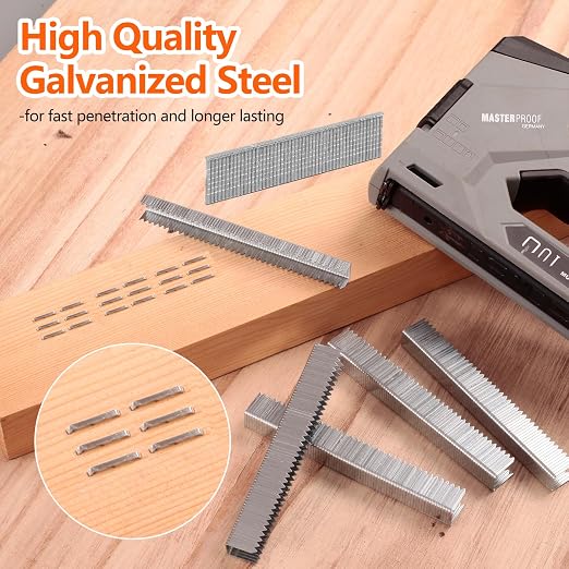 1/2 Inch Length Heavy Duty T50 Staples 1420-Count Galvanized | 3/8" Crown 20 Gauge Beveled Chiseled Pointed Galvanized Staples fit Pneumatic Electric Manual T50 Stapler Gun
