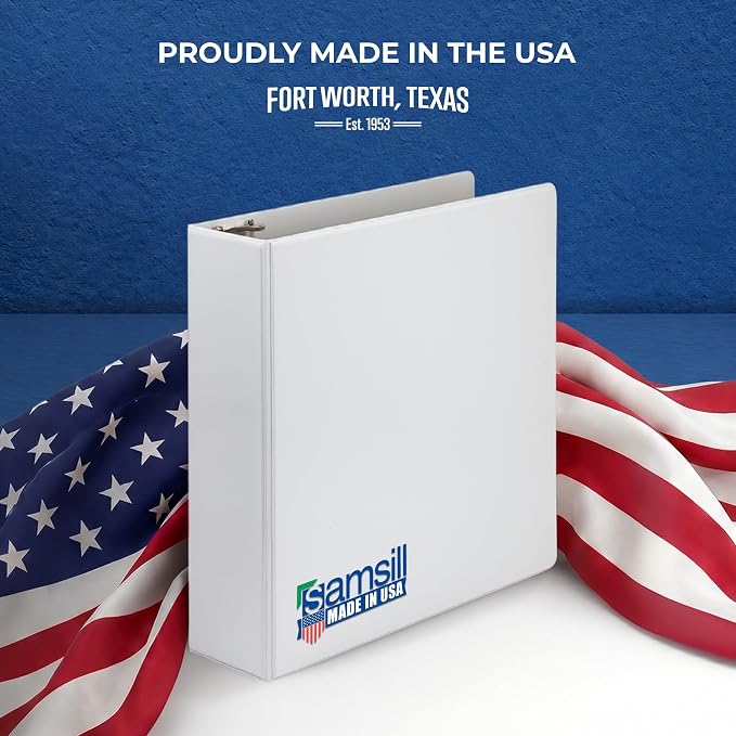 Samsill Economy 3 Inch 3 Ring Binder Bulk Pallet, Round Ring Binder, Customizable Clear View Cover, White, Pallet of 288 Binders in 24 Cartons