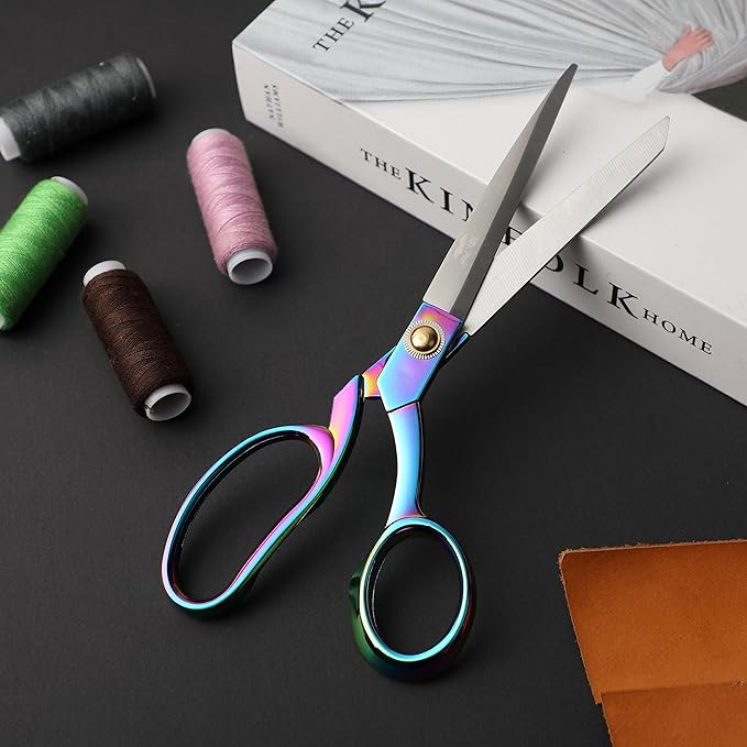 Mr. Pen Premium Rainbow Tailor Scissors, 8-inch Carbon Steel, Heavy Duty Fabric Cutter