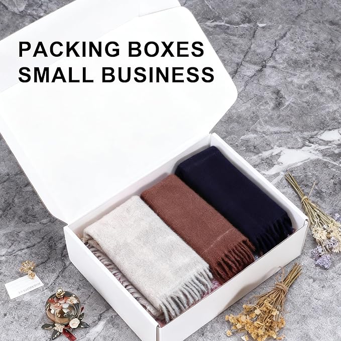 12x9x4 Shipping Boxes 20-Pack, White Corrugated Cardboard Boxes for Mailing, Shipping & Small Business Packaging