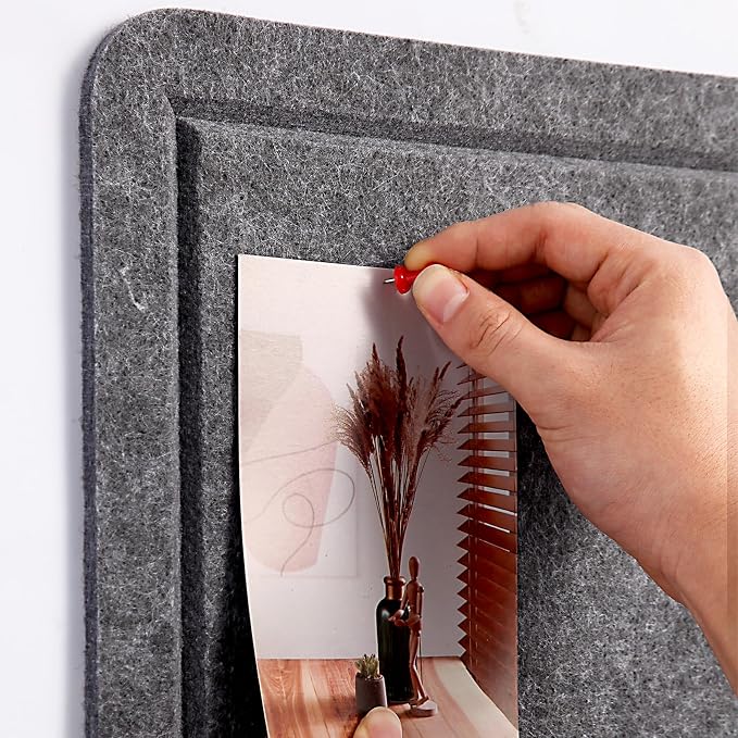 Large Bulletin Board 72" x 48" Felt Cork Board - Decor Pin Board, Dark Gray | Cork Board Alternative for Wall, Foldable Self-Adhesive Vision Board Prayer Board with Pushpins for Home Office Classroom