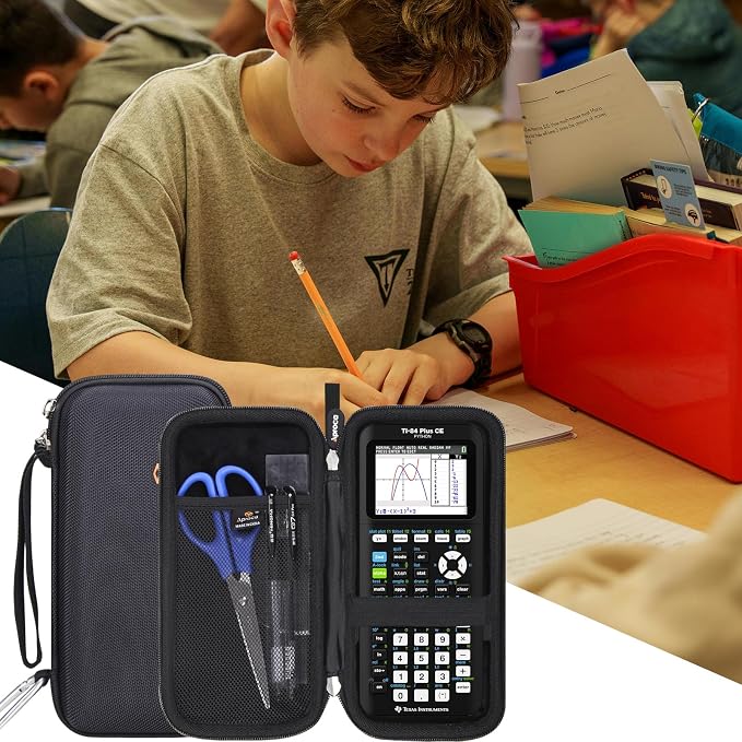 Aproca Calculator Case Compatible with Texas Instruments TI-84 Plus CE / TI-84 Plus / TI-83 Plus / TI-89 Titanium / TI-85 / TI-86 Color Graphing Calculator -Black (Case Only)