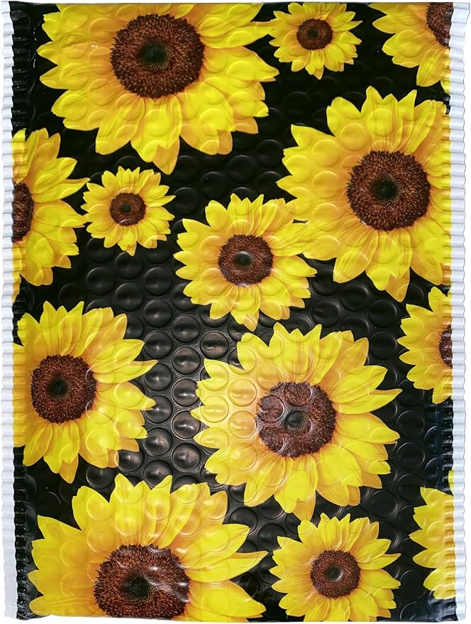 Great Papers! Bubble Mailer, Self-Sealing and Tear Resistant, Sunflowers, 6" x 10" (074108),Black (Pack of 300)