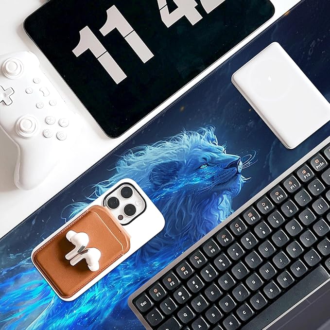 Cool Lion Galaxy Star Extended Gaming Mouse Pad, Multipurpose Non-Slip Rubber Base Large Keyboard Mousepad Desk Mat for Office Home, 31.5" X 11.8"