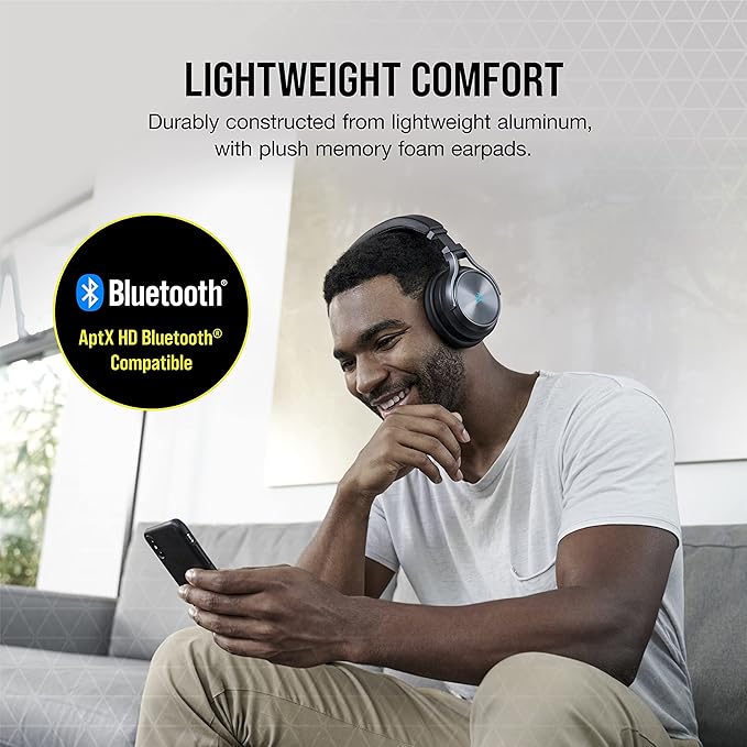 Corsair Virtuoso RGB Wireless XT Multiplatform Gaming Headset with Bluetooth - Dolby Atmos - Broadcast Quality Microphone - iCUE Compatible- PC, Mac, PS5, PS4, Nintendo Switch, Mobile - Black