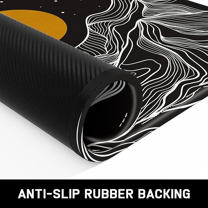 Mouse Pad, Minimalism Marble Style Computer Pad, Anti-Slip Rubber Mouse Mat with Stitched Edges for Gaming, Office, Laptop, PC, Women, 9" x 8" Thick 3 mm, Mountains