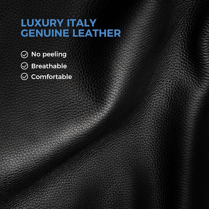 TOMU Genuine Leather Office Chair - Ergonomic Executive Office Chair for Boss and Manager, with Adjustable armrest, Headrest, Lumbar Support and Reclining Back- Luxury and Commercial