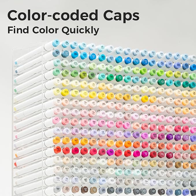 Ohuhu Alcohol Markers 320 Colors Brush Fine for Artist Adults Cozy Coloring | AP Certified Refillable Art Marker, Dual Tips Alcohol-based Drawing Markers for Artist Beginner Illustration Sketch, Honolulu