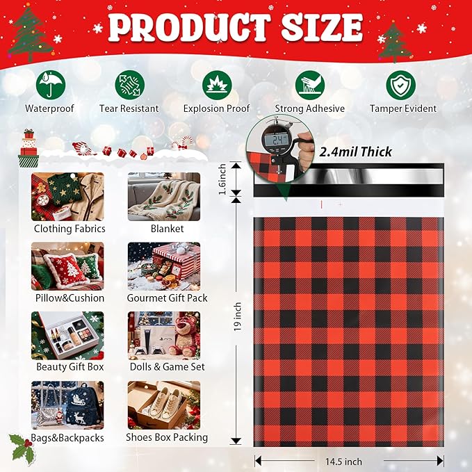 Oududianzi Large Poly Mailers 14.5x19, 100PCS Shipping Bags, Mailers Poly Bags, Shipping Envelopes, Self-Seal Polymailer Packaging Bags for Small Bussiness