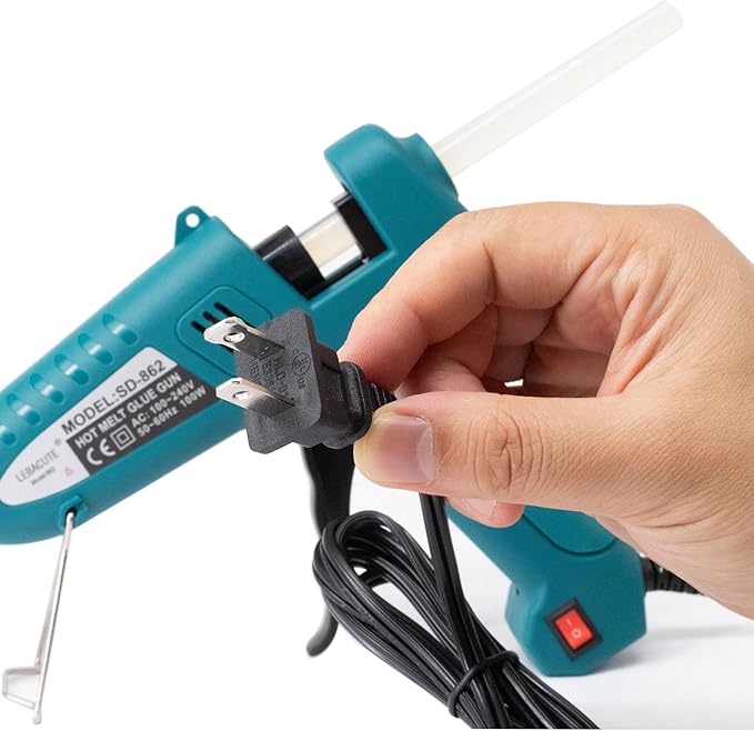 Hot glue gun and sticks set 100W, Professional Craft hot Glue kit Full Size Anti Scalding Design Heavy Duty with 12 Pcs Sticks and Carrying Case for School DIY Arts