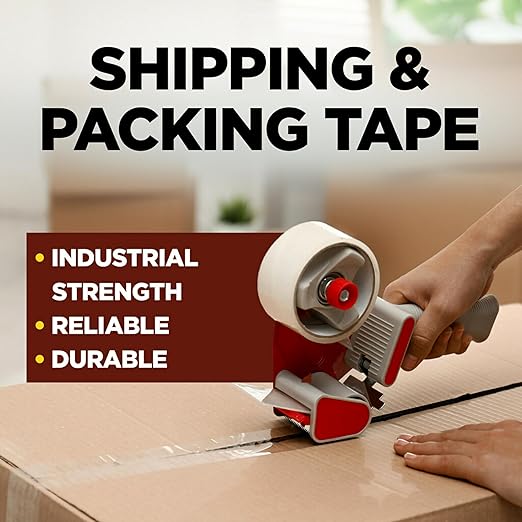 Scotch Commercial Grade Shipping Packaging Tape, 1.88" x 54.6 yd, Designed for Packing, Shipping and Mailing, Guaranteed to Stay Sealed, 3" Core, Clear, 4 Rolls (3750-4RD)