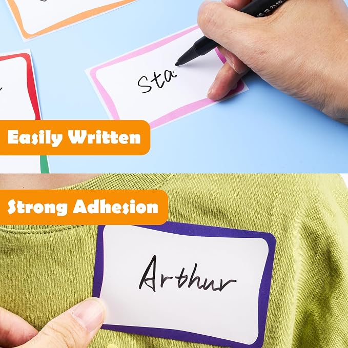 Homrelaxy 512 Pcs Name Tag Stickers, 2"x 3" Colored Border Name Tags | 8 Vibrant Colors Labels, For Meetings, Events, Classrooms, School, Office and Home