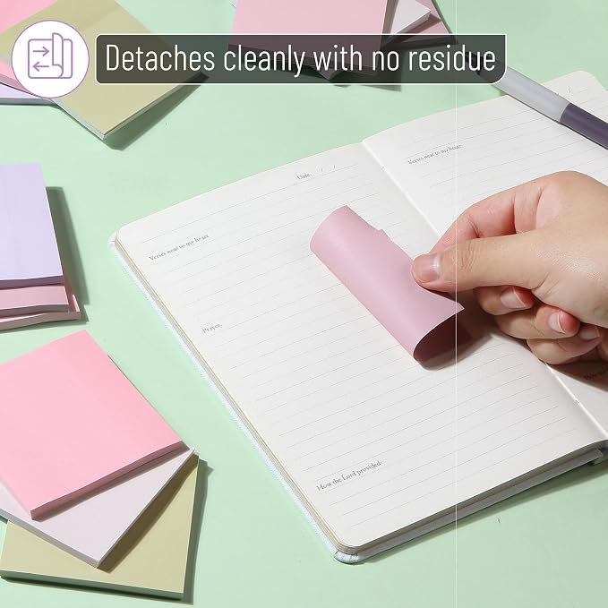 Mr. Pen- Sticky Notes, 3"x3", 12 Pads, 600 Sheets, Blooming Reverie | Sticky Notes Bulk, Self-Stick Note Pads, Perfect for Office, School, Home, Study & Organization