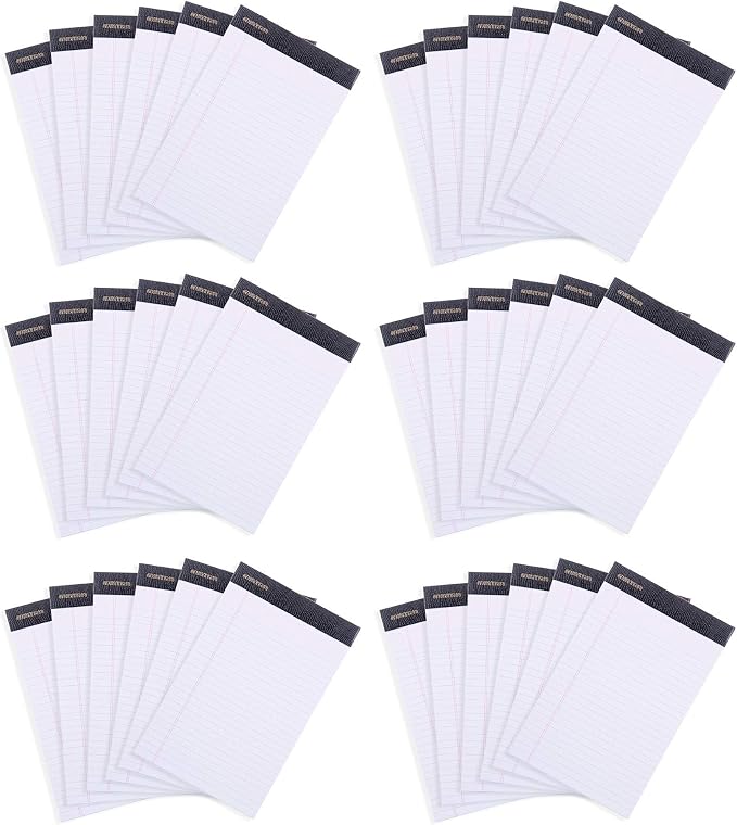 Mintra Office Legal Pads, ((xPremium, 5in x 8in, Narrow (White), 36pk (6-6pks))