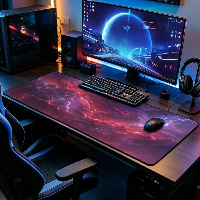 Mouse Pad Gaming - Desk Mat for Keyboard and Mouse - Large Mouse Pads for Desk, Gaming Mousepad with Non-Slip Base, Desks Pad (31.5" X 11.8") for Game, Office and Home