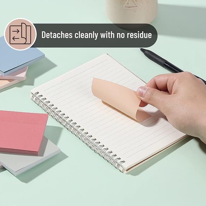 Mr. Pen- Sticky Notes, 3"x3", 12 Pads, 600 Sheets, Vintage Colors | Sticky Notes Bulk, Self-Stick Note Pads, Perfect for Office, School, Home, Study & Organization