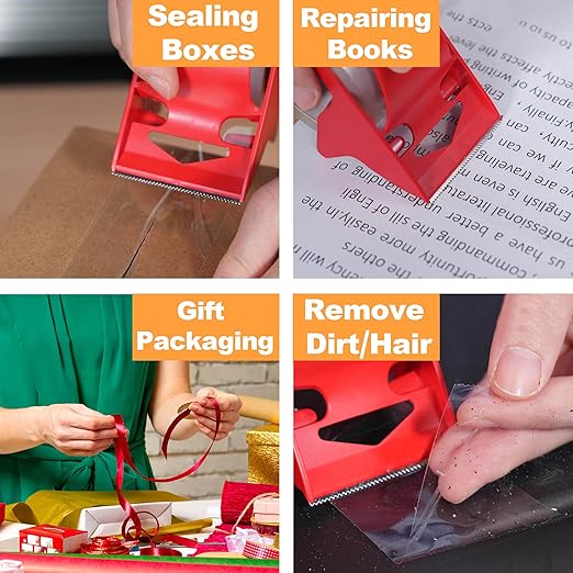 SCYON Packing Tape, Clear Packing Tape with Dispenser, 1.88 in. x 22.2 yd., 3 Noiseless Shipping Tape Rolls, 2 mil, Tranparent Boxing and Packaging Tape for Mailing, Moving Supplies.
