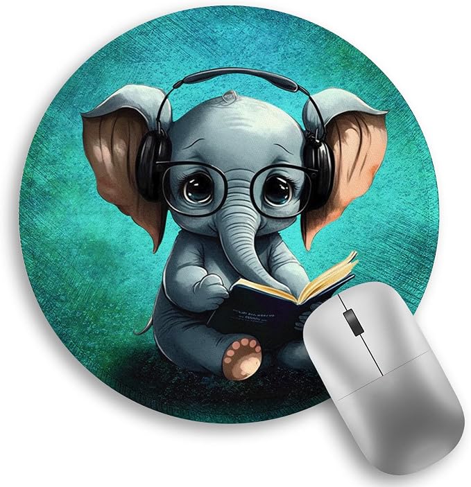 Funny Work Cute Mouse Pad, Small Round Mousepad for Desk, Laptop | Mini Travel Wireless Mice Pad for Computer, Office Accessories, Coworker Gifts, 8.6 x 8.6 inch