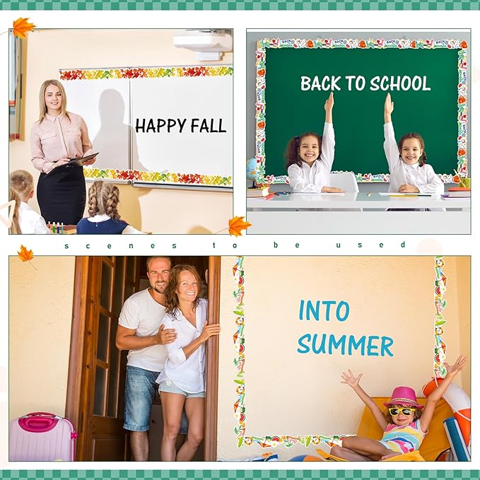 Geyee 360 Pcs Easter Bulletin Board Borders St. Patrick's Holiday Decorations Summer Spring Classroom Borders Bulletin Board Trim for Classroom School, 12 Design(Lovely)