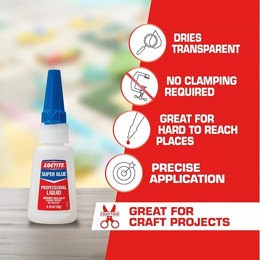 Loctite Super Glue Liquid Professional, Clear, 0.7 fl oz Bottle, 4 Pack - Superglue for Plastic, Wood, Metal, Crafts & Repair, Cyanoacrylate Adhesive Instant Glue, Quick Dry