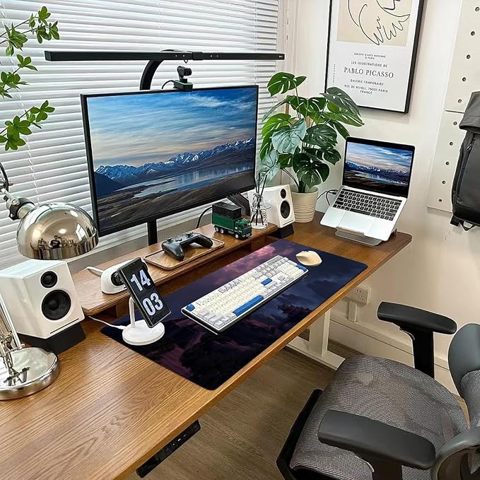 Desk Mat Mouse Pad Gaming Desk Pad XL Large Mouse Mat Office Decor Accessories (Violet B)