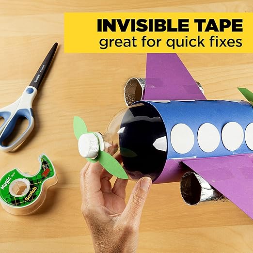 Scotch Magic Tape, 1 Roll, Numerous Applications, Invisible, Engineered for Repairing, 1/2 x 800 Inches, Dispensered (119) (Pack of 2)
