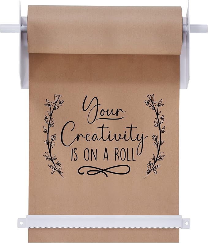 Jumbl 12” Wall Mounted Kraft Paper Dispenser | Hanging Paper Roll with Cutter for Kitchen, DIY Room, Office, Business, & More | Great for to-Do Lists, Menus, Grocery Lists, & Art Projects