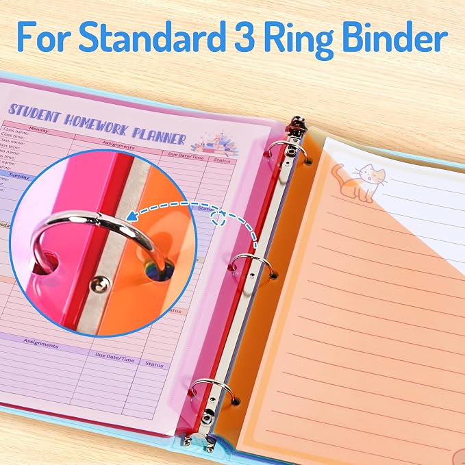 Forvencer 16 Count Dividers for 3 Ring Binder, Binder Dividers with Pockets | Dividers with Pockets, Binder Dividers with Tabs for School Office and Home Organization, Multicolor, 2 Set