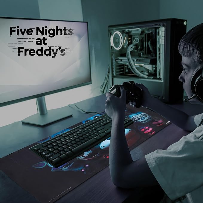 Five Nights at Freddy's Large Gaming Mouse Pad 31"x15" XL Computer Desk Mat | Five Nights at Freddy's anime gaming mouse pad, Oversized 31x15in , smooth fabric top, stitched edges, non-slip rubber base.