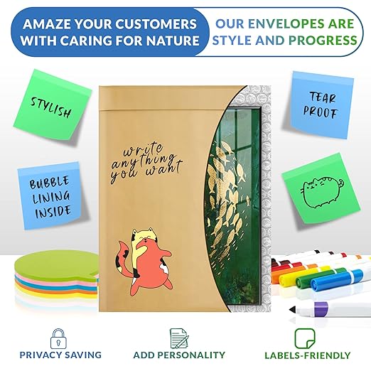 Kraft Bubble Mailers 4 x 7 Inch Natural Brown, Padded Envelopes Self Seal, Pack of 1000, Bubble Lined Kraft Paper Mailing Envelopes for Shipping