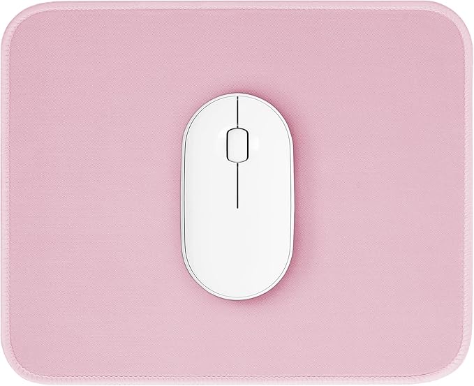 Pink Mouse Pad, Nice and Cute Mouse Pad, Splash-Proof Textured 10.2 x 8.2Inch, Stitched Edge Non-Slip Waterproof Rubber