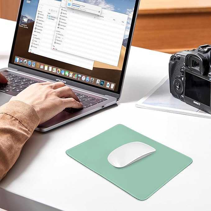 Premium Mouse Pad with Stitched Edges – 10.2 x 8.3 in | Smooth, Washable Mat with Non-Slip Base | Personalized Cute MousePads for Laptop, Computer, Office, Home (Mint Green)