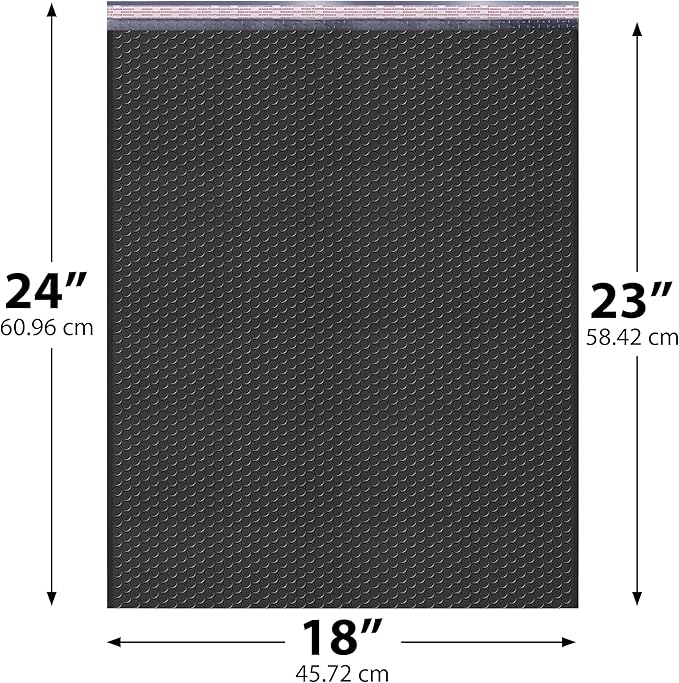 Black Poly Bubble Mailers 18x24 Inch #9 | Self Seal Large Padded Envelopes | Air Cushioned Bubble Mailer | Usable Size 18x23 Inch | Waterproof Lightweight Mailing Shipping Bags | 50 Pack