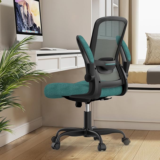 Ergonomic Office Chair w/Adjustable Lumbar, Flip Armrest, 135° Recline | Supports 300 lbs · Seat 19.48"–23.4" · Breathable mesh · 20–30 min assembly · 5-year warranty