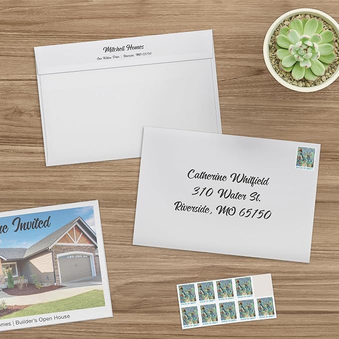 Columbian A9 Mailing Envelopes, 100 Pack, Self Seal White Envelopes for Invitations, Announcements, Photos, and Half Fold Greeting Cards, Premium 24 lb Paper 5.75 x 8.75 Inches