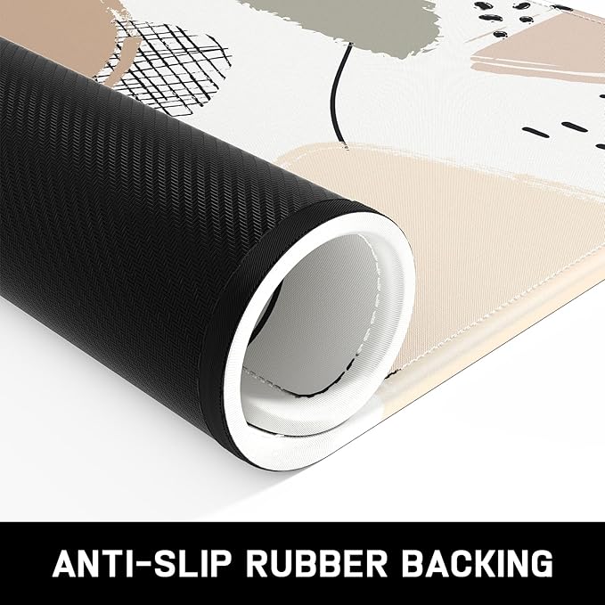 Mouse Pad, Minimalism Marble Style Computer Pad, Anti-Slip Rubber Mouse Mat with Stitched Edges for Gaming, Office, Laptop, PC, Women, 9" x 8" Thick 3 mm, Artistic Dots